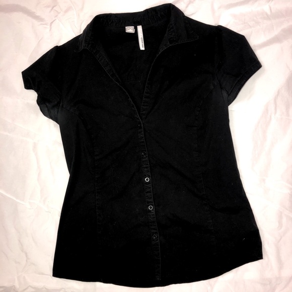 MNG black short sleeve dress shirt - Picture 8 of 12